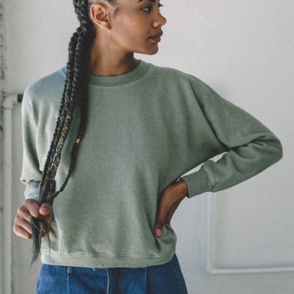 Aliya Wanek Ami Sweatshirt in Moss - Size 1X / XL